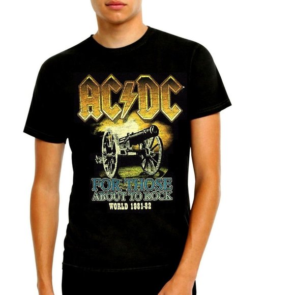 AC/DC For Those About To Rock Tour 81-82 metal blues Official T-Shirt M NWT - Picture 1 of 2